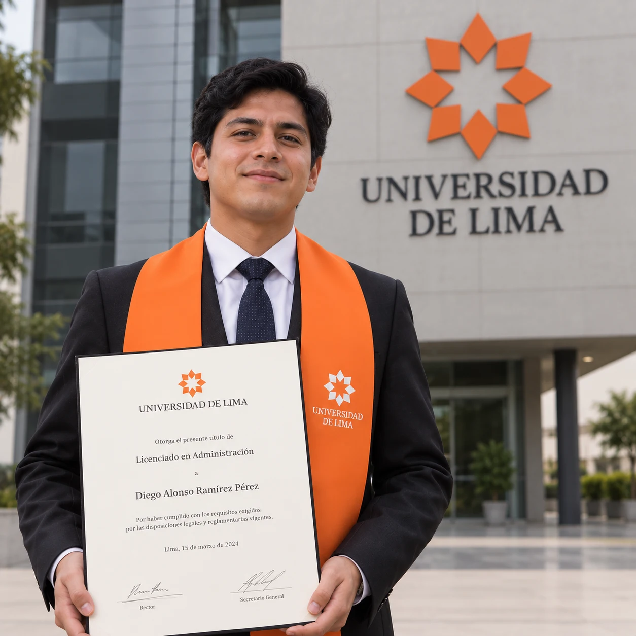 Profesional titulado frente a la Universidad de Lima