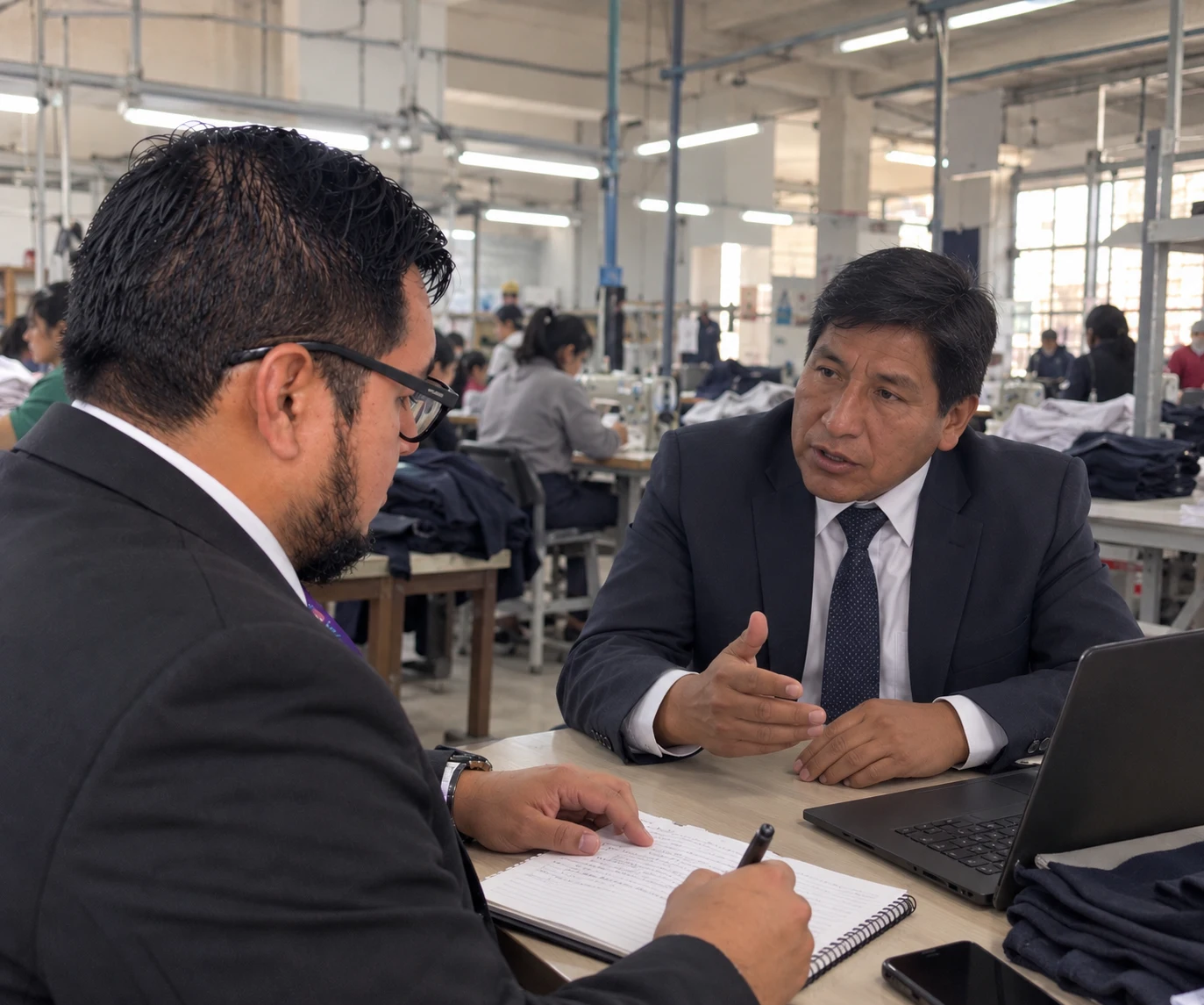 Profesionales revisando documentos en un entorno de trabajo
